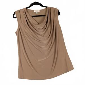 Dress Barn Cowl Neck Dressy Sleeveless Top‎ in Moch
